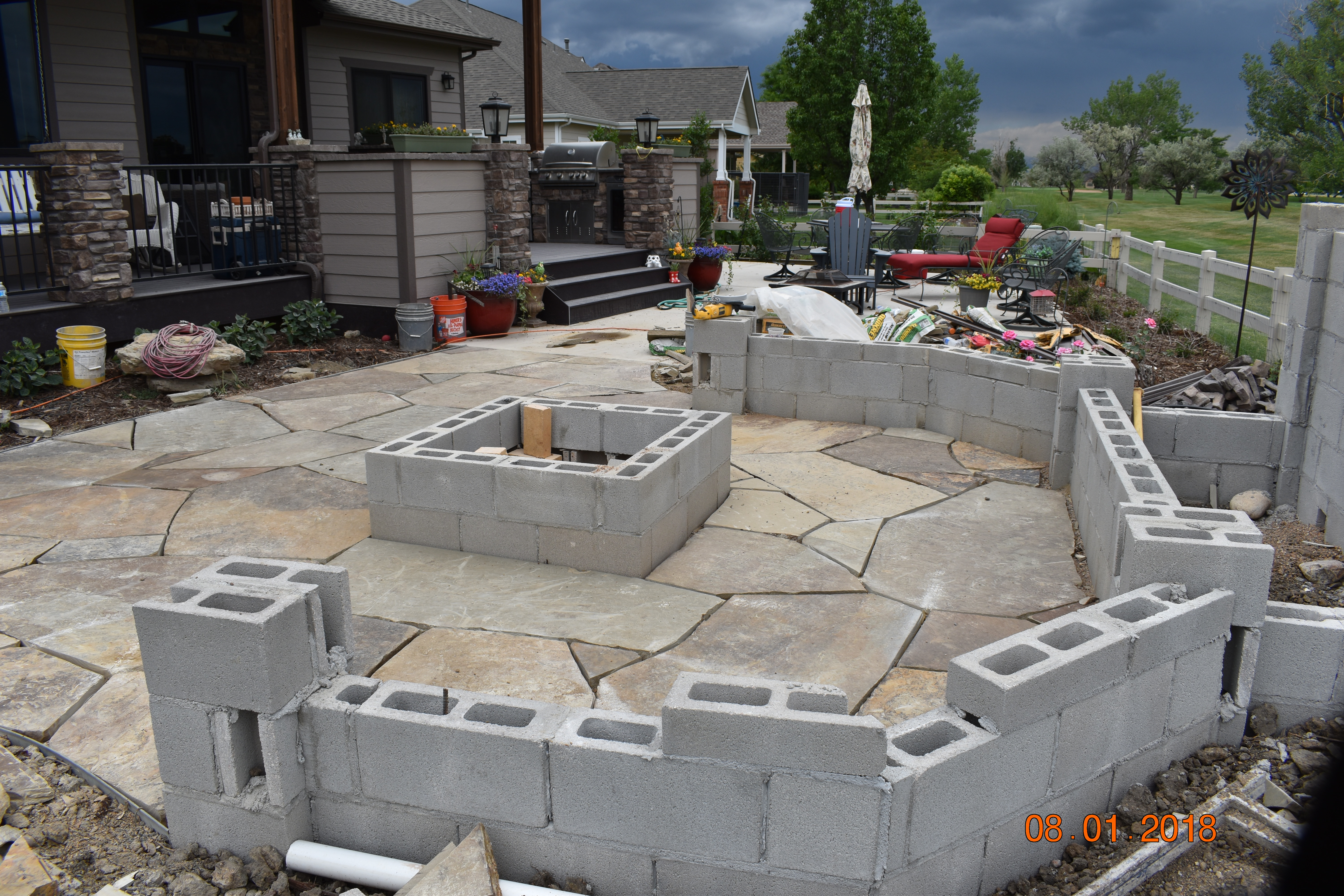 Custom patio built in Cheyenne Wyoming by F Masonry