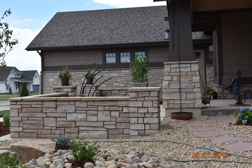 Custom brick wall built in Cheyenne Wyoming by F Masonry